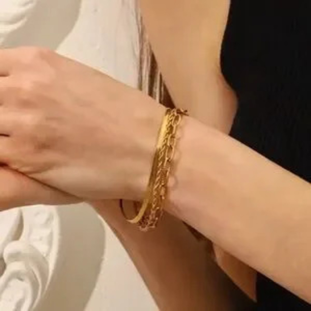 Gold Multi Layered Bracelet (9709)